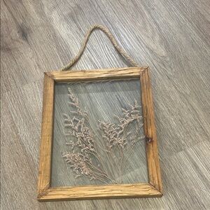 Framed Dried Flower Wall Hanging in Light Brown